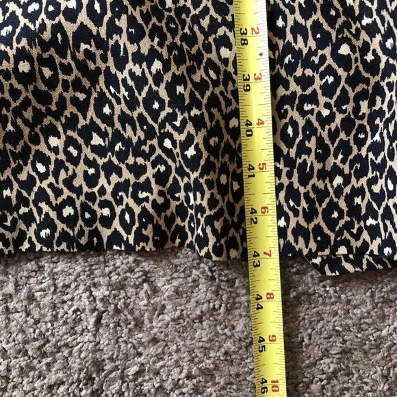 St Gillian Womens Dress Black Leopard Print Ruffles Jewel Neck Long Sleeve 12 - Picture 8 of 8